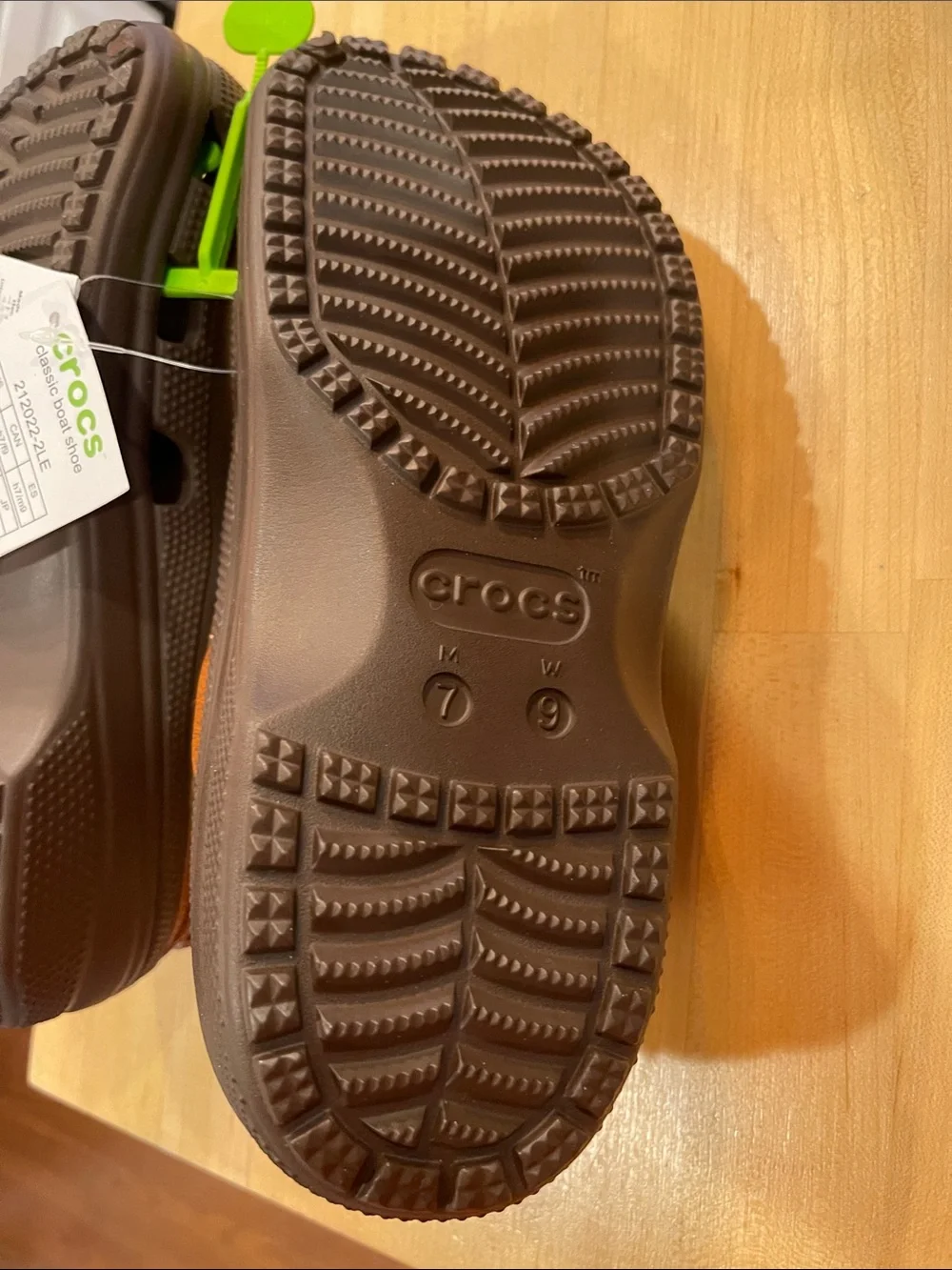 CROCS Brown and Tan Moccasin-Style Clogs WSz 7.5-9 depending on fit preference